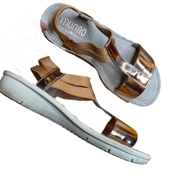 Munro Rose Mirror Sandals Size 6 Walking Wedge - Picture 3 of 8